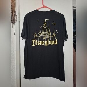 Disneyland Black Tee with Gold Castle Design